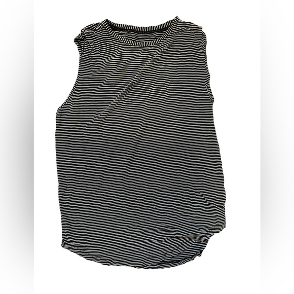 Lululemon | Midnight Navy Striped Pima Cotton Sleeveless Tank | Size 6 - Picture 2 of 3